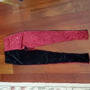 Burgundy crushed velvet leggings. Size XS.